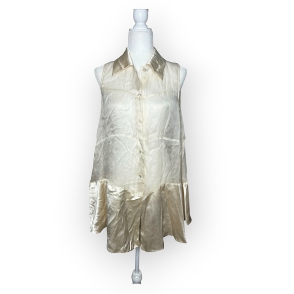 NWT FENDI 365 Vintage Sheer 100% Silk Organza Sleeveless Blouse Size US 8 - Picture 1 of 11